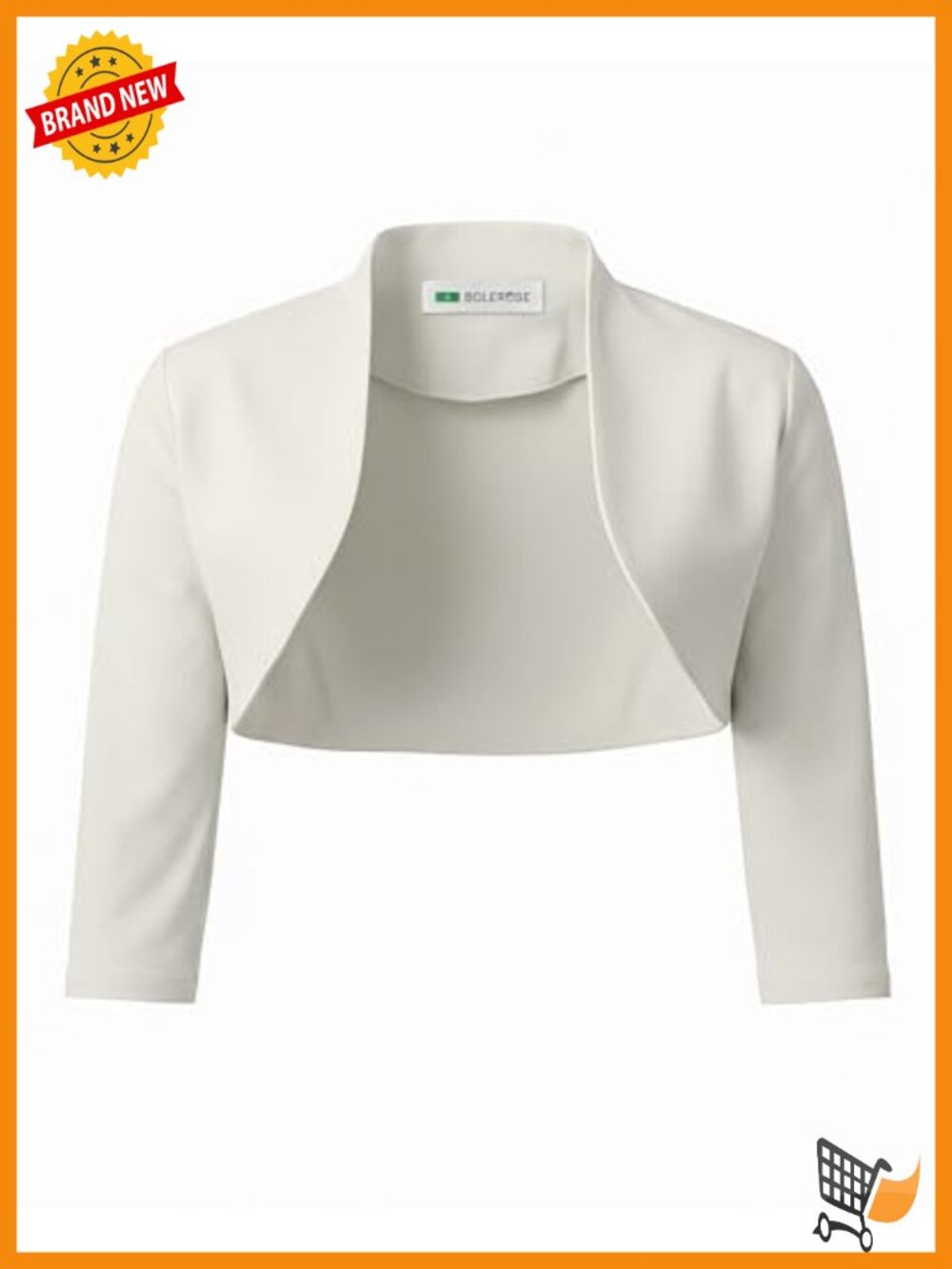 BOLEROSE Tailored 3/4 Sleeve Formal Bolero Shrug Sweater